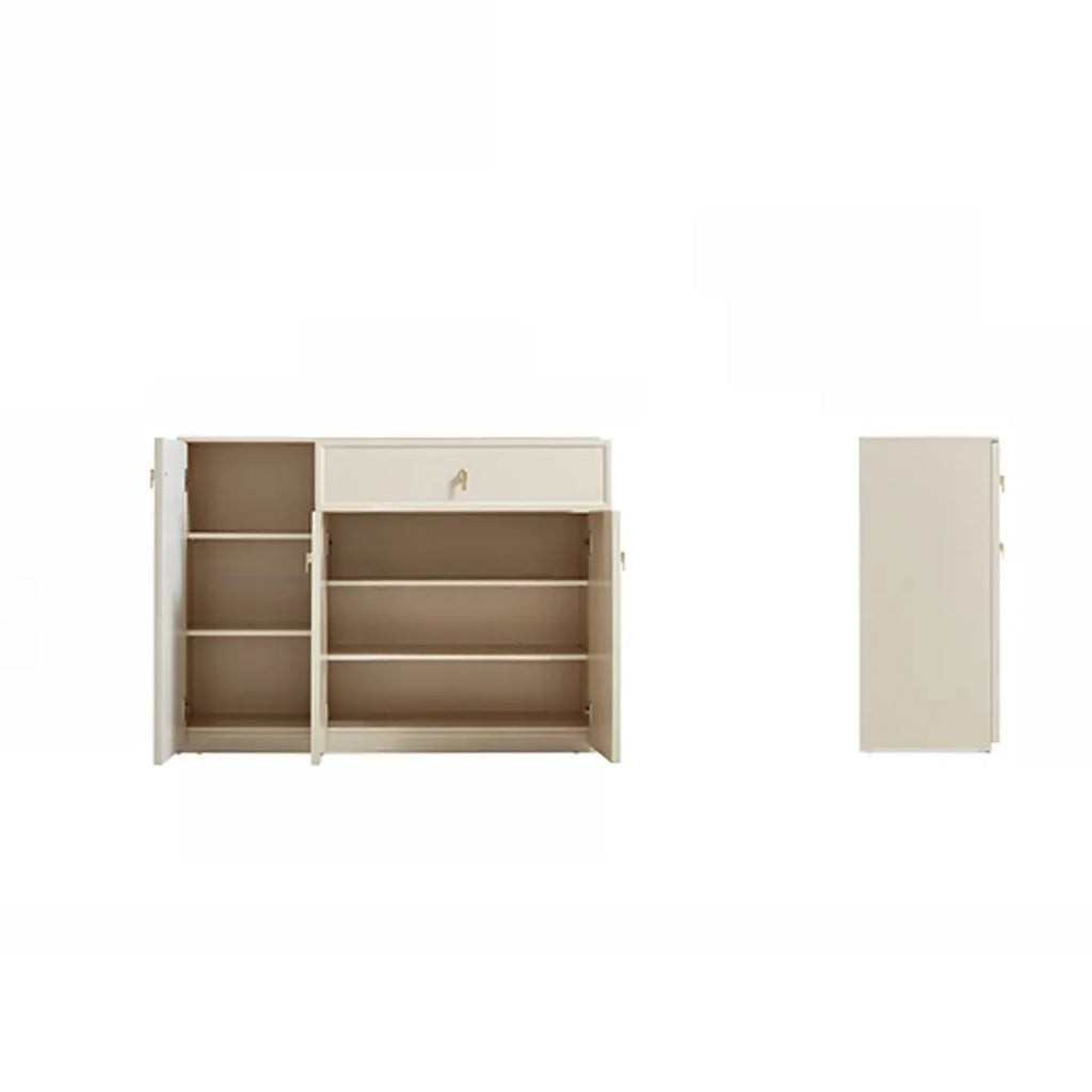 Elegant White Wooden Floor China Cabinet with Shelves