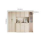 Elegant White Wooden Floor China Cabinet with Shelves