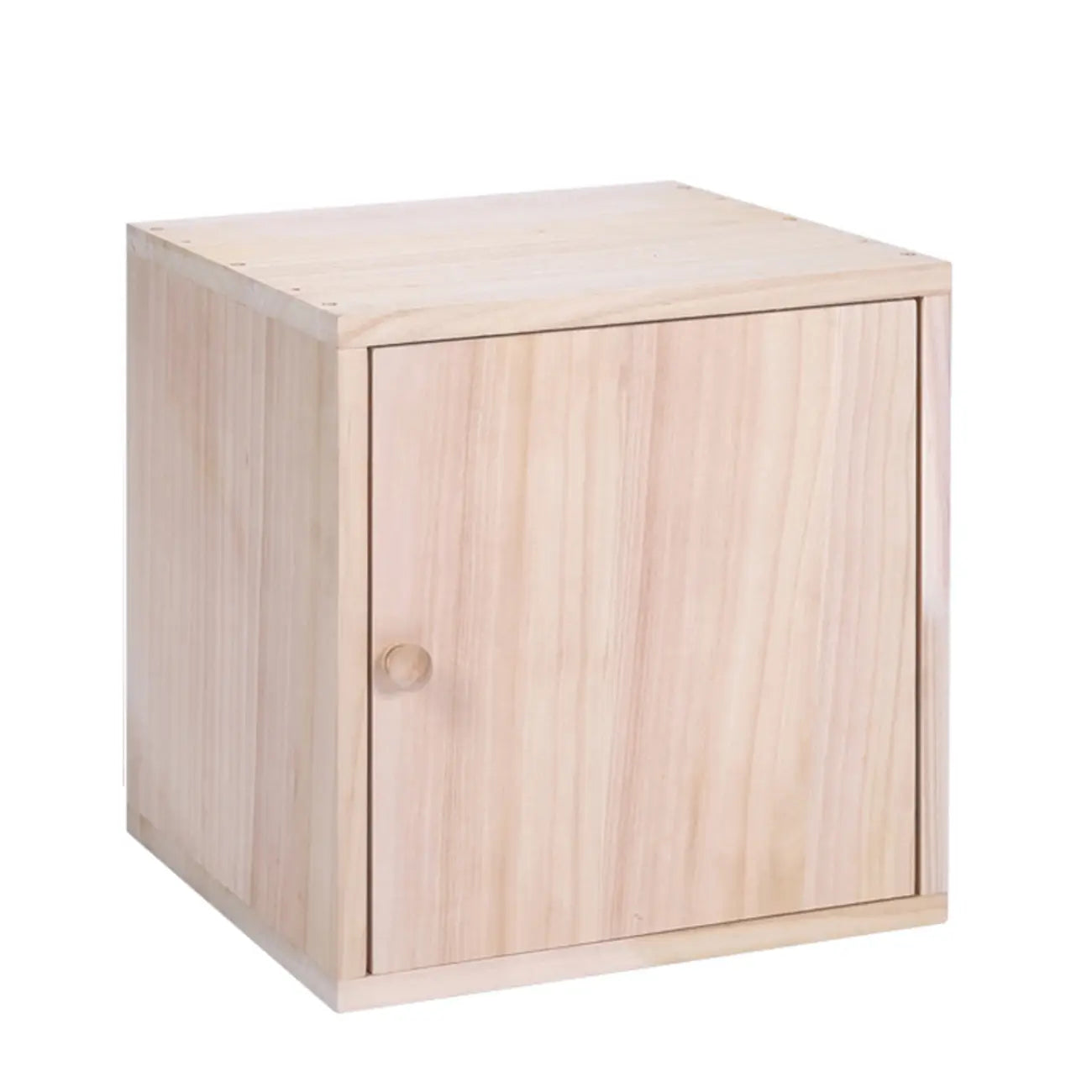 Narrow Modular Wooden Cube Bookcase with Doors