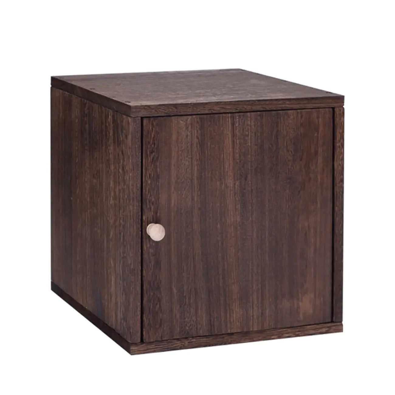 Narrow Modular Wooden Cube Bookcase with Doors