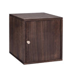 Narrow Modular Wooden Cube Bookcase with Doors