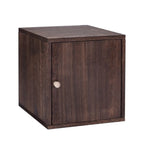 Narrow Modular Wooden Cube Bookcase with Doors