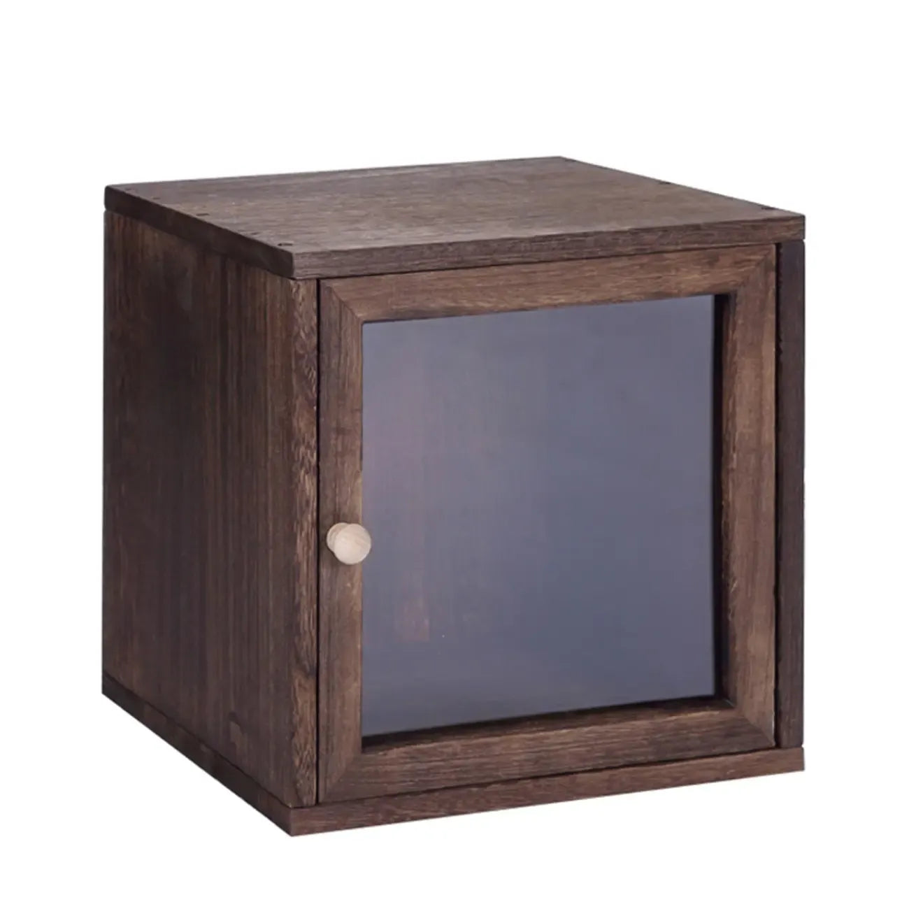 Narrow Modular Wooden Cube Bookcase with Doors