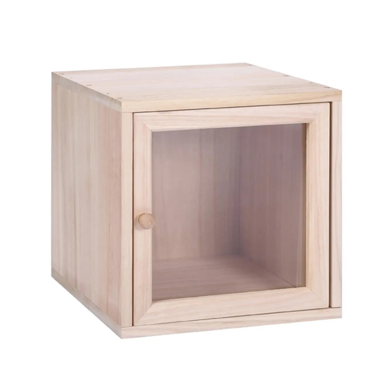 Narrow Modular Wooden Cube Bookcase with Doors