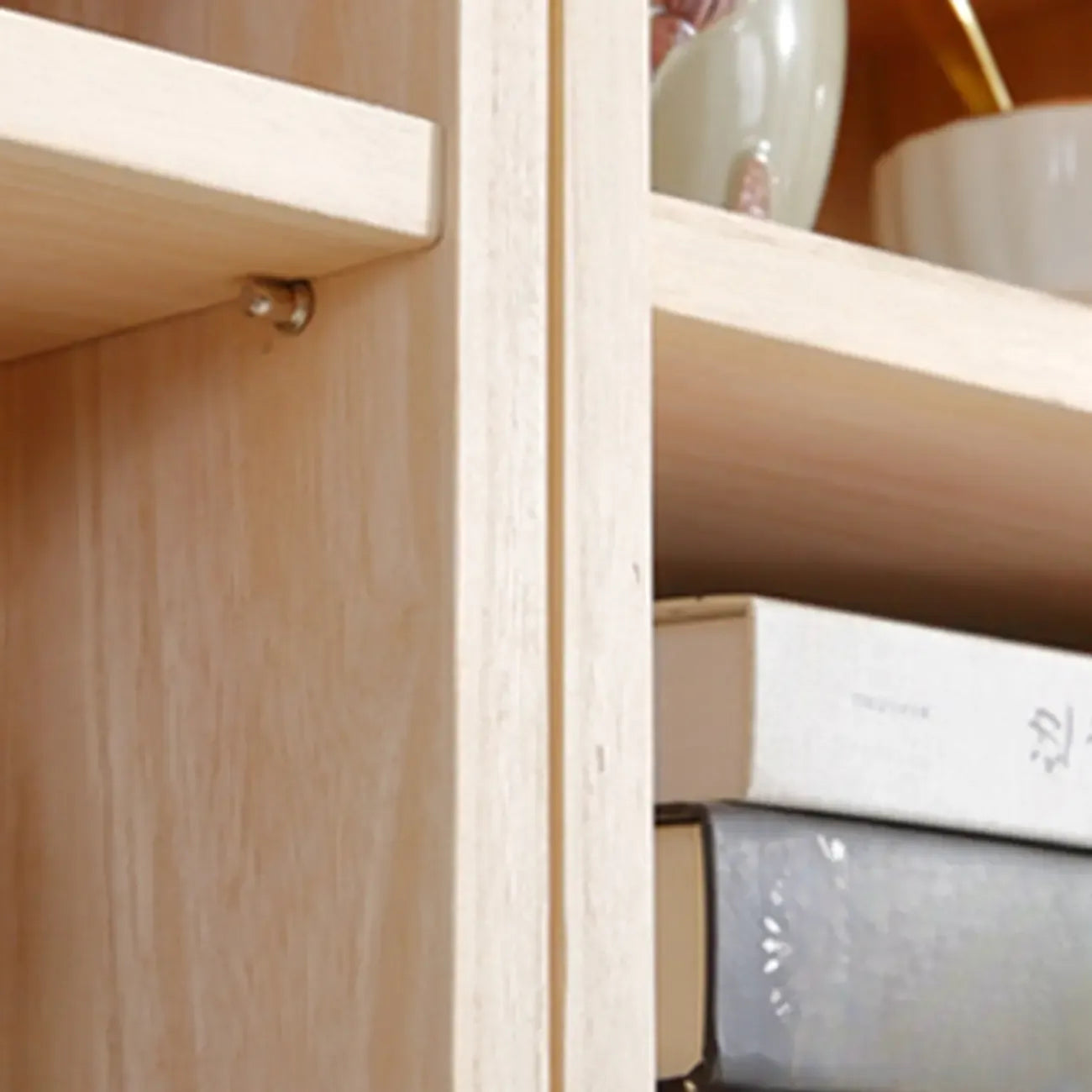 Narrow Modular Wooden Cube Bookcase with Doors
