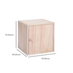 Narrow Modular Wooden Cube Bookcase with Doors