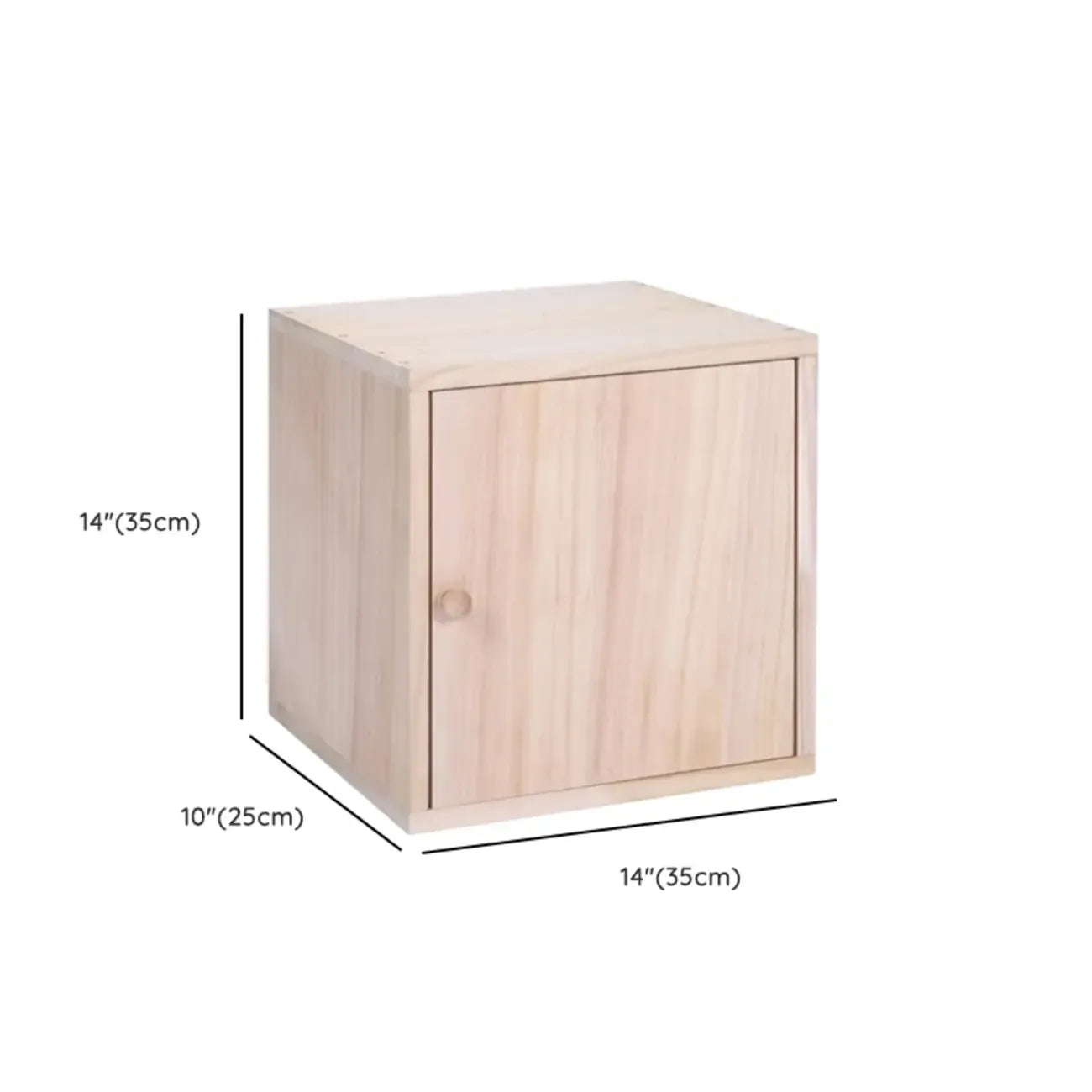 Narrow Modular Wooden Cube Bookcase with Doors