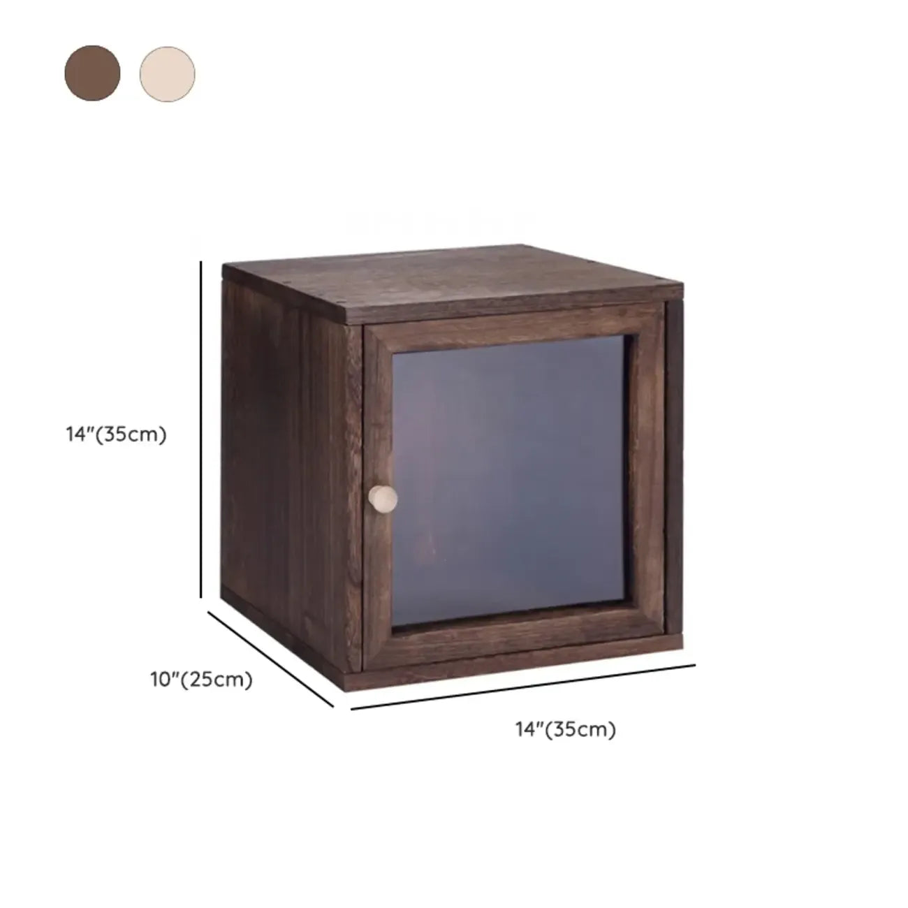 Narrow Modular Wooden Cube Bookcase with Doors