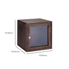 Narrow Modular Wooden Cube Bookcase with Doors