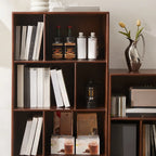 Modern Brown Wooden 4-Tier Vertical Bookcase