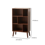 Modern Brown Wooden 4-Tier Vertical Bookcase