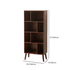 Modern Brown Wooden 4-Tier Vertical Bookcase