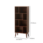 Modern Brown Wooden 4-Tier Vertical Bookcase