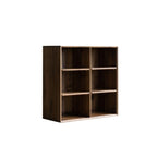 Wood Brown Cube Storage Bookcase with Drawers