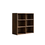 Wood Brown Cube Storage Bookcase with Drawers