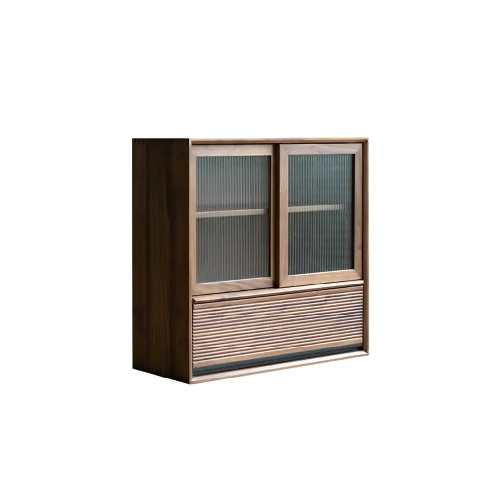 Wood Brown Cube Storage Bookcase with Drawers