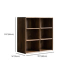 Wood Brown Cube Storage Bookcase with Drawers