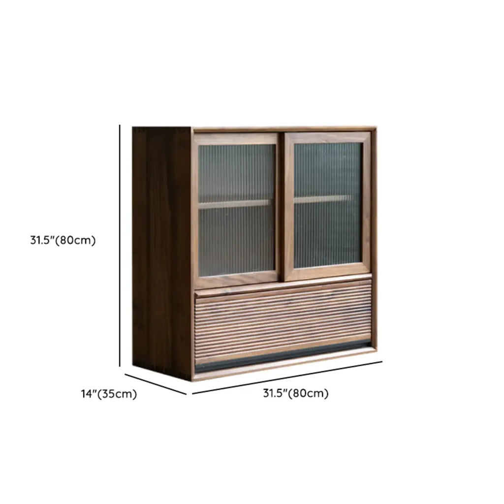 Wood Brown Cube Storage Bookcase with Drawers