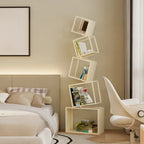 73H Black Metal Geometric Open Cube Bookcase