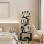 73H Black Metal Geometric Open Cube Bookcase