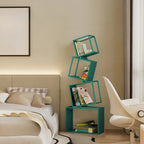 73H Black Metal Geometric Open Cube Bookcase