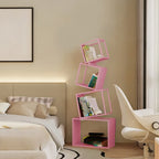 73H Black Metal Geometric Open Cube Bookcase