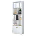 Nut-Brown Vertical Closed Back Wooden Storage Bookcase
