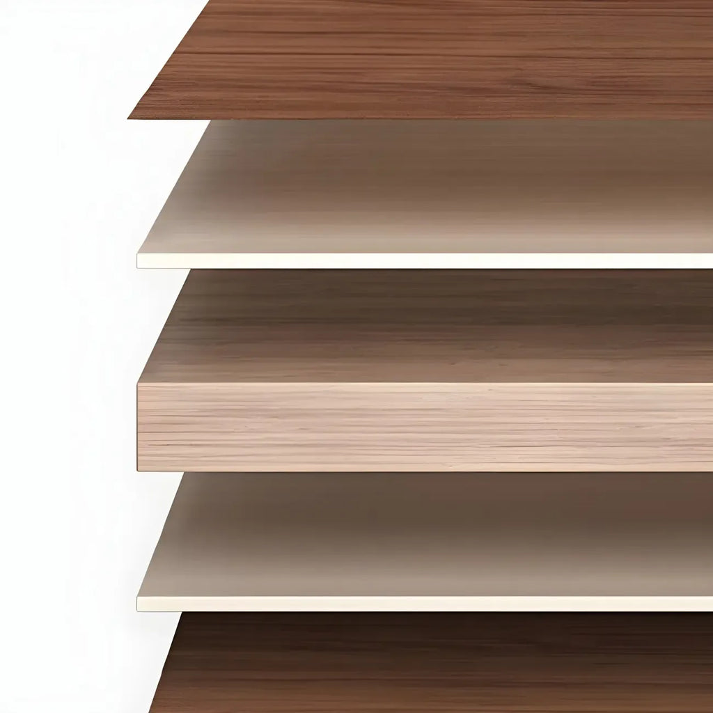 Nut-Brown Vertical Closed Back Wooden Storage Bookcase
