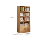Nut-Brown Vertical Closed Back Wooden Storage Bookcase