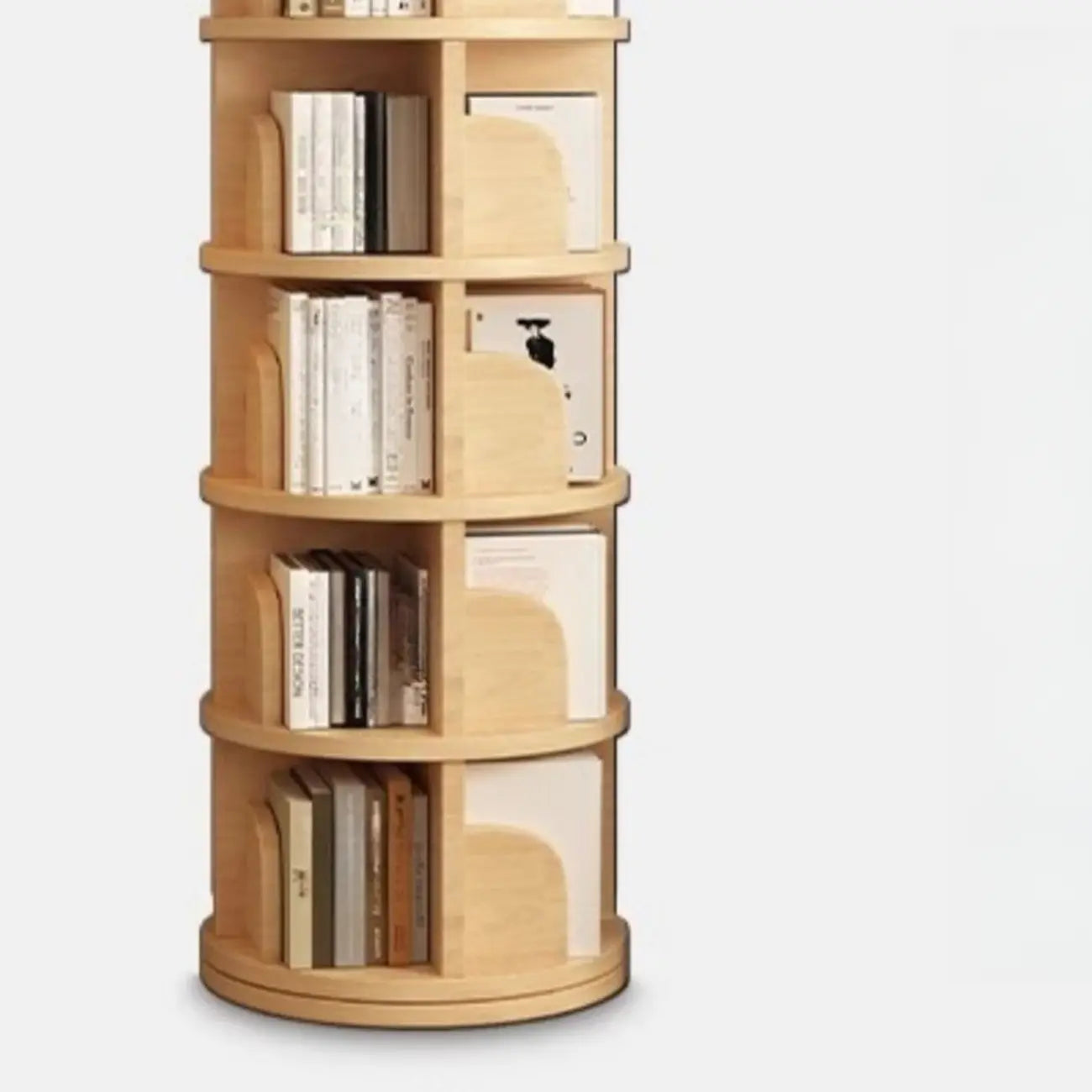 Narrow Modern Natural Wood Vertical Etagere Bookcase