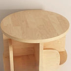 Narrow Modern Natural Wood Vertical Etagere Bookcase