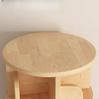 Narrow Modern Natural Wood Vertical Etagere Bookcase