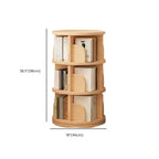 Narrow Modern Natural Wood Vertical Etagere Bookcase
