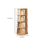 Narrow Modern Natural Wood Vertical Etagere Bookcase