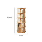Narrow Modern Natural Wood Vertical Etagere Bookcase