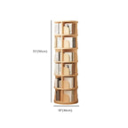 Narrow Modern Natural Wood Vertical Etagere Bookcase