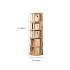 Narrow Modern Natural Wood Vertical Etagere Bookcase
