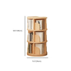 Narrow Modern Natural Wood Vertical Etagere Bookcase