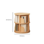 Narrow Modern Natural Wood Vertical Etagere Bookcase