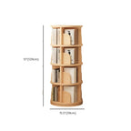 Narrow Modern Natural Wood Vertical Etagere Bookcase