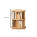 Narrow Modern Natural Wood Vertical Etagere Bookcase