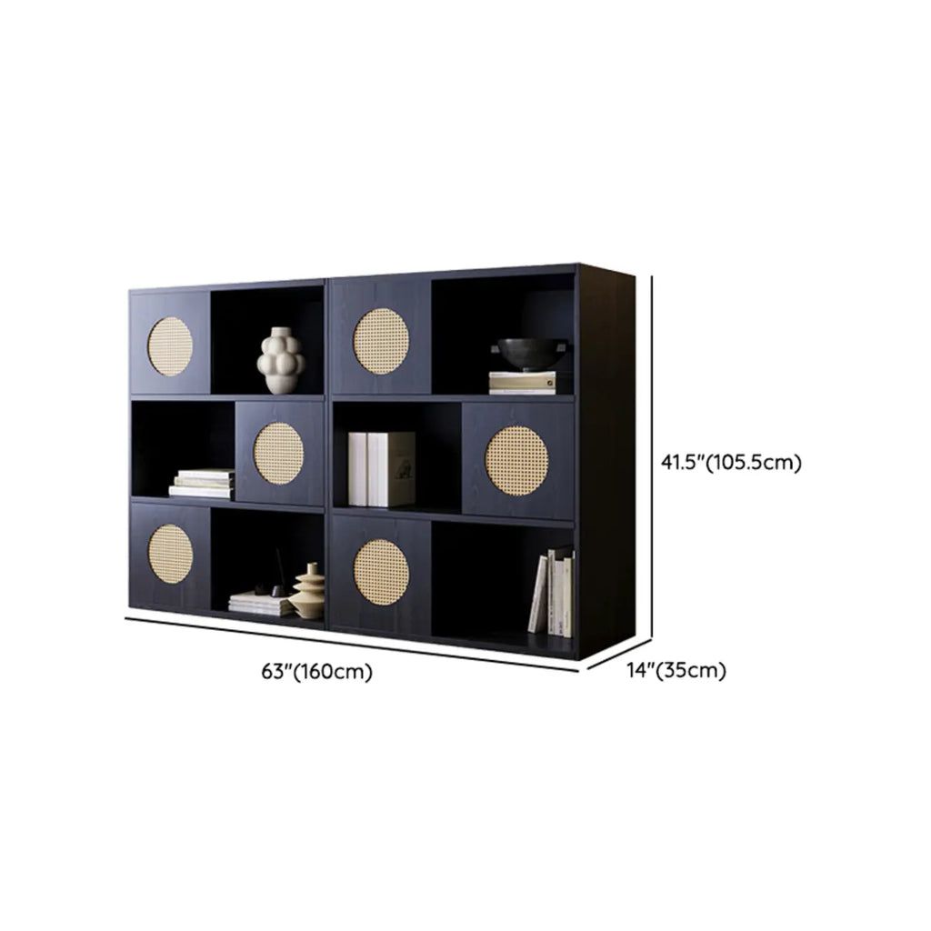 63L x 14W Oriental Wooden Modular Cube Bookcase