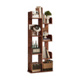 Rectangle Brown Wood 4-Tier Open Bookcase