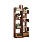 Rectangle Brown Wood 4-Tier Open Bookcase