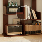 Rectangle Brown Wood 4-Tier Open Bookcase