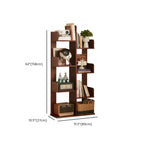 Rectangle Brown Wood 4-Tier Open Bookcase