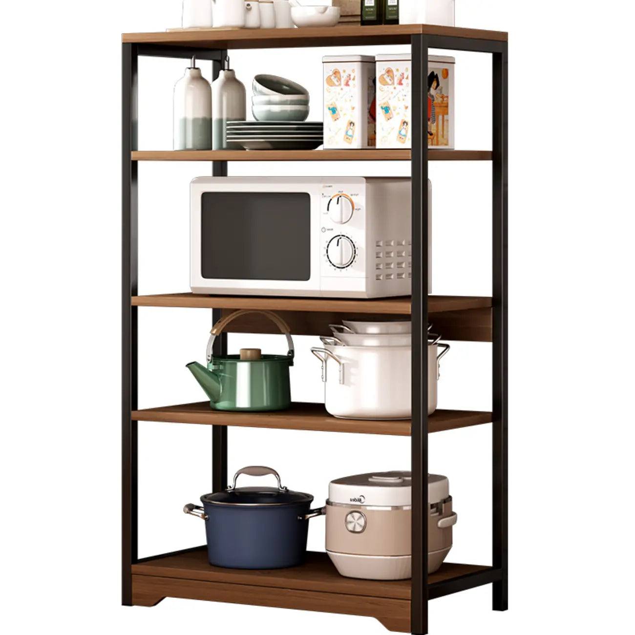 Steel Open Back White Vertical Bookcase with Storage