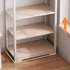 Steel Open Back White Vertical Bookcase with Storage