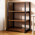 Steel Open Back White Vertical Bookcase with Storage