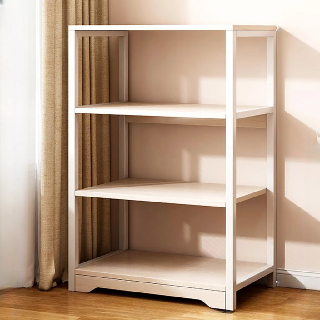 Steel Open Back White Vertical Bookcase with Storage
